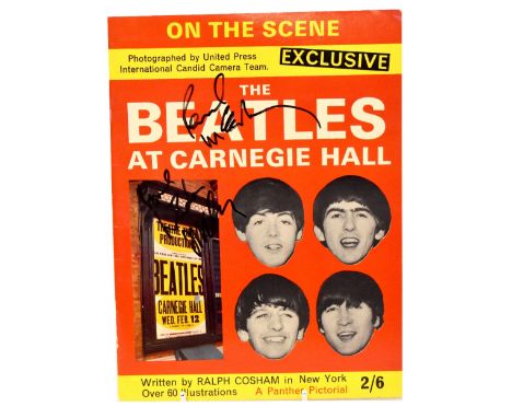 PAUL &amp; LINDA MCCARTNEY; a 'The Beatles at Carnegie Hall' booklet bearing signatures of Paul and Linda to the cover. CONDI