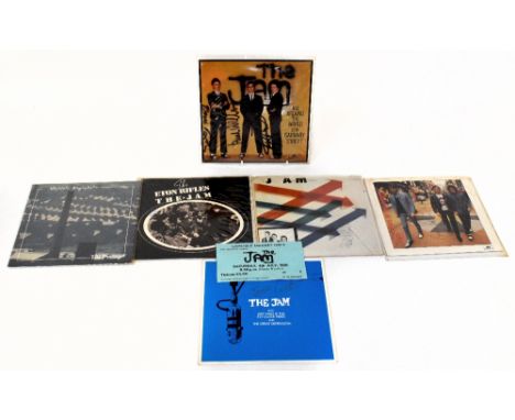 THE JAM; six singles to include 'David Watts', 'The Eton Rifles', 'All Around the World' and 'News of the World', all signed 