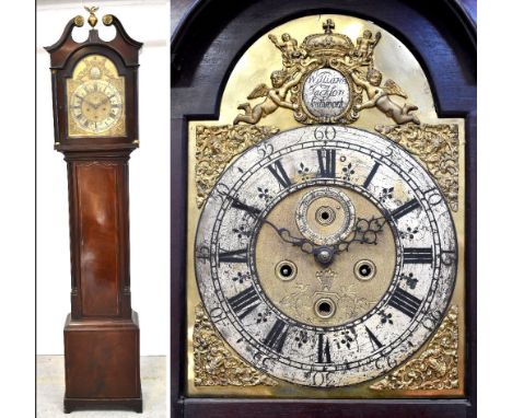 William Jackson Southwark; a 19th century mahogany longcase clock, with broken swan neck pediment enclosing a brass ball with