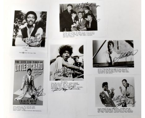 LITTLE RICHARD; six black and white photographs taken from those used in the 1984 'Life and Times of Little Richard' book, ea