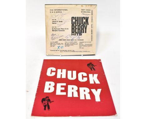 CHUCK BERRY; a 45rpm record bearing three signatures to the reverse of the sleeve including Chuck Berry, also a programme bea