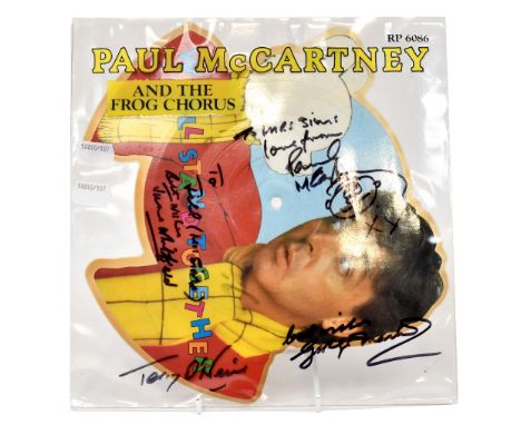 PAUL MCCARTNEY; a picture disc for 'We All Stand Together with the Frog Chorus', the sleeve bearing the signatures of Paul Mc