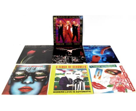 A FLOCK OF SEAGULLS; records to include 12" singles 'I Ran', 'Space Age Love Song' and 'Modern Love is Automatic', all signed