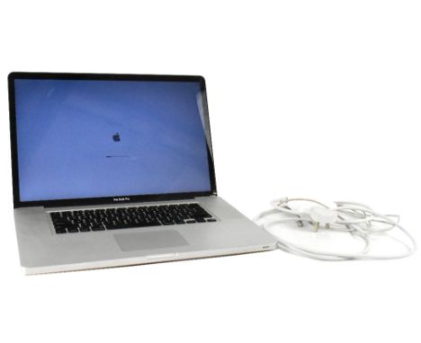 A 17" Apple Macbook Pro Model No. A1297, serial no.W80062CUBYA. CONDITION REPORT The vendor has done a factory reset of this 