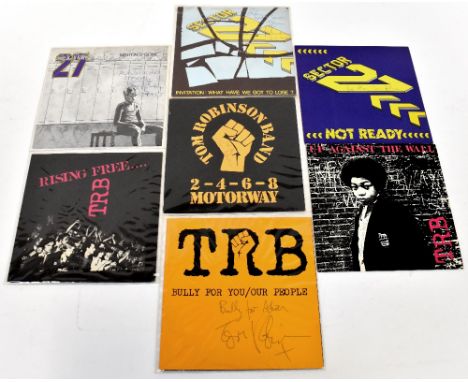 TOM ROBINSON; seven related singles to include '2-4-6-8 Motorway' and 'Bully for You', both signed, also three singles by Sec