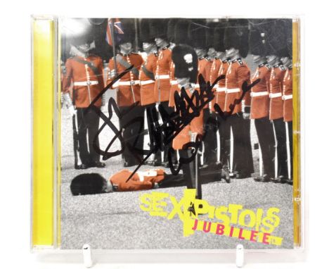 THE SEX PISTOLS; 'Jubilee' CD with signature to front, signature to the sleeve cover and also to the CD itself.We have not au