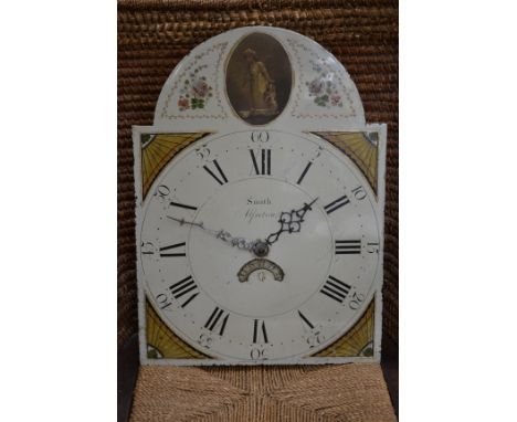 Whitehurst Interest - a George III longcase clock movement, 33.5cm arched enamel dial inscribed Smith, Alfreton, Roman and su