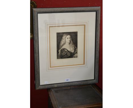 George Wooliscroft Rhead, by and after, 1885/1920, Pre-Raphaelite Portrait Maiden, engraving, signed