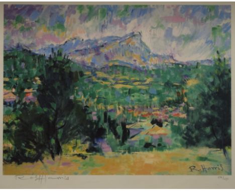 A Rolf Harris limited edition print, Monte Saint Victoire, signed in pencil, 378/695   Condition report  Report by GHNo damag