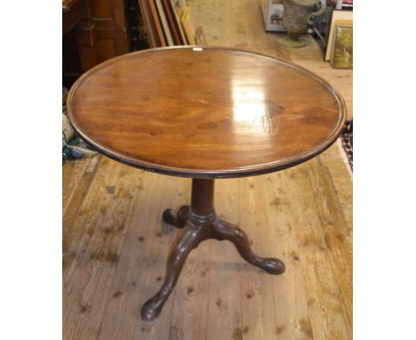 A George III mahogany tripod table, on a birdcage support, 71 cm diameter   Provenance:  From Capard House, Loais, Ireland   