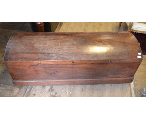 A George III style mahogany trunk, with a dome top, 136 cm wide