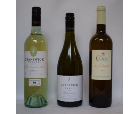 Twelve bottles of Cranswick Sarus Chardonnay/Pinot Noir, 2009,  twelve bottles of Chateau Capion Le Colombier Viogner/Roussan