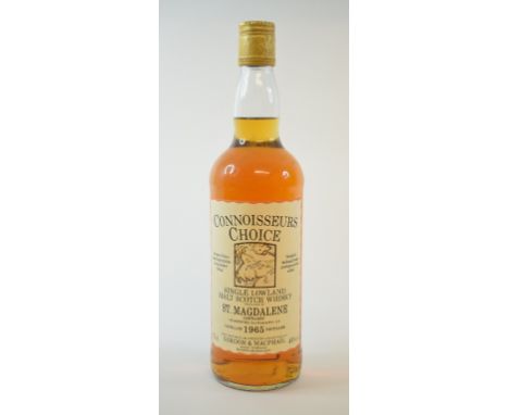 A bottle of Connoisseurs Choice single lowland malt Scotch Whisky, St Magdalene Distillery, 1965, 40% vol  See illustration