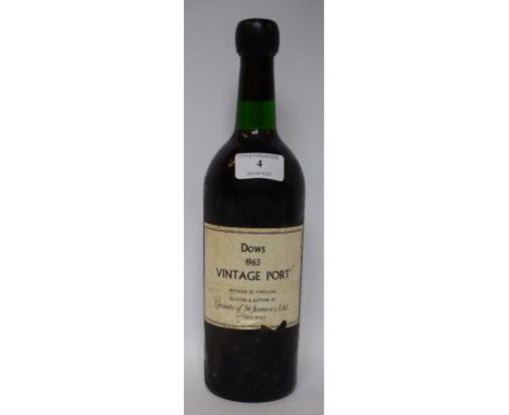 A bottle of Dows vintage port, 1963