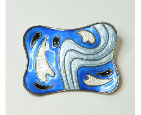 A Norwegian silver and enamel brooch, designed by Oystein Balle