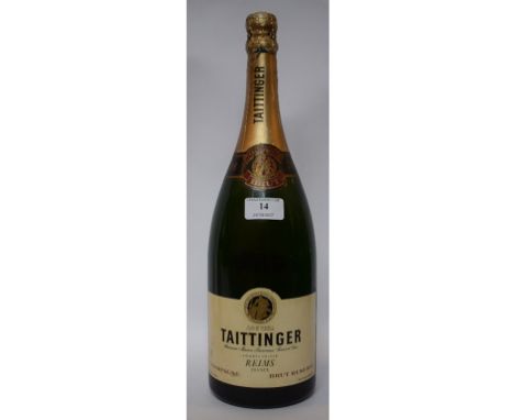 A magnum of Taittinger champagne, NV   Condition report  Report by GHNon vintage. With bar code to the reverse of the bottle