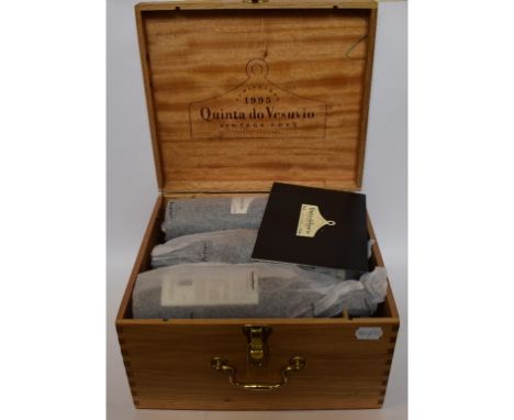 Six bottles of Quinta do Vesuvio vintage port, 1995, in own wooden case