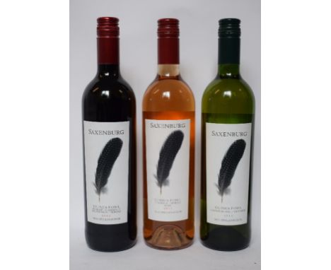 Twelve bottles of Saxenburg Guinea Fowl White, 2011, twelve bottles of Saxenburg Guinea Fowl Rose, 2011, and twelve bottles o
