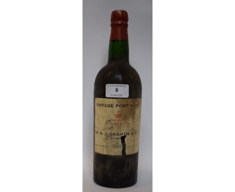 A bottle of Graham's vintage port, 1963   Condition report  Report by RBLevel slightly low