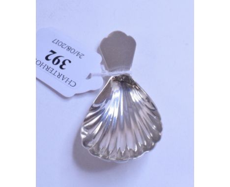 A late 18th century silver caddy spoon, with a shell bowl, Charles Hougham, London 1791 (not 1971)   Condition report  Report