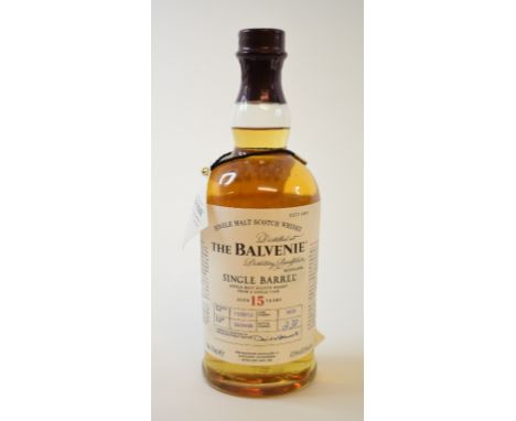 A bottle of Balvenie single malt Scotch whisky, cask date 1996, bottled 2012, aged 15 years, 47.8% vol, with a tube  See illu
