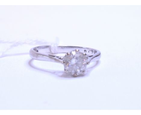 An 18ct white gold and solitaire diamond ring, approx. ring size K½   Condition report  Shank is stamped 0.72 Approx. 2.3 g (