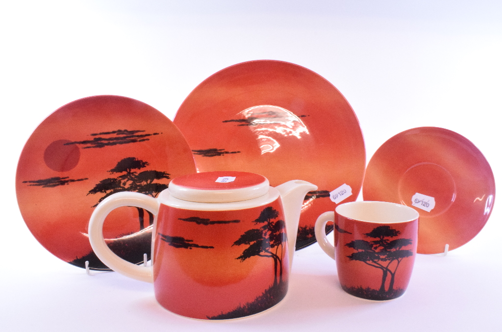 A Poole Pottery African Sky part tea and dinner service, other ceramics, glass and items (5 boxes