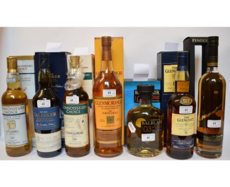 A bottle of Penderyn single malt Welsh whisky, 46% vol, with box, a bottle of Glenmorangie Original highland single malt Scot