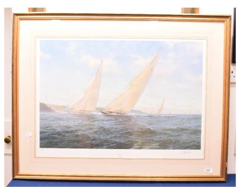 A J Steven Dews limited edition print, J Class - Cowes 1934, 330/600, signed in pencil to margin