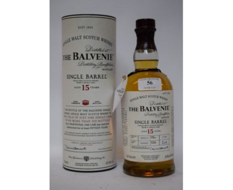 A bottle of Balvenie single malt Scotch whisky, 1997, bottled 2013, aged 15 years, 47.8% vol, with a tube