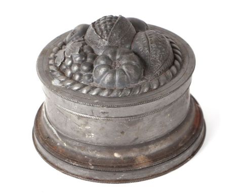 A Victorian pewter ice cream / blancmange mould, No. 1, with registration lozenge mark, 17cms diameter.Condition ReportSome l