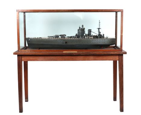 An impressive scratch built clockwork scale model of HMS Nelson built by Vickers Armstrong, circa 1927, approx 110cms long, i