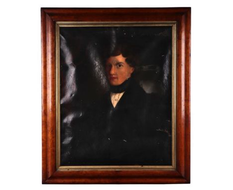 18th / 19th century school - Portrait of Mr Bradley - oil on canvas, glazed and in a maple frame, 51 by 64cms.