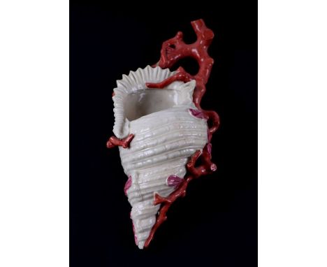 A Royal Worcester shell and coral form wall pocket, 29cms high.