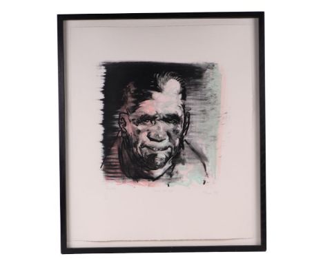 After Peter Howson (b1958) - Face of God - limited edition screen print, numbered 44/100, signed in pencil to the margin, fra