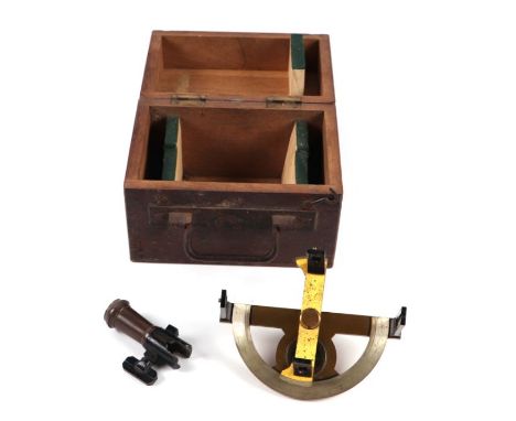 An early 20th century surveyor's compass, 15cms wide, boxed.