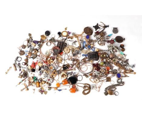 A large quantity of antique and vintage costume jewellery.