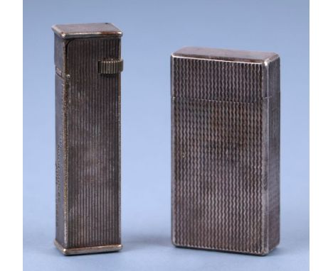A Dunhill Cartier License lighter, 6.5cm high together with a French Myon lighter.5.5cm high (2)
