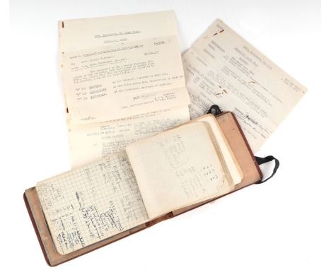 A WW2 13th Northants Battalion Home Guard note book and documents. The note book which is a 1917 dated Army book has been wri
