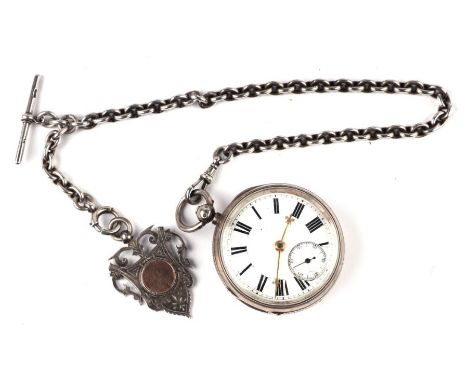 A 19th century William IV silver cased pocket watch, the white dial with Roman numerals and subsidiary seconds dial at 6 o'cl