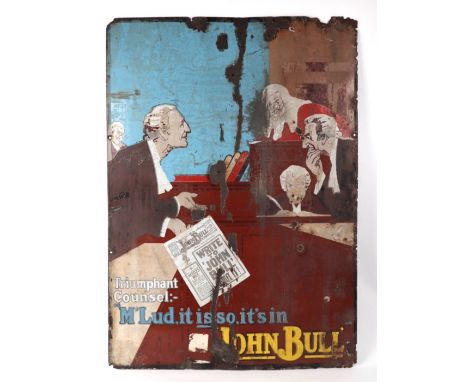 A John Bull pictorial enamel sign, 51 by 71cms.