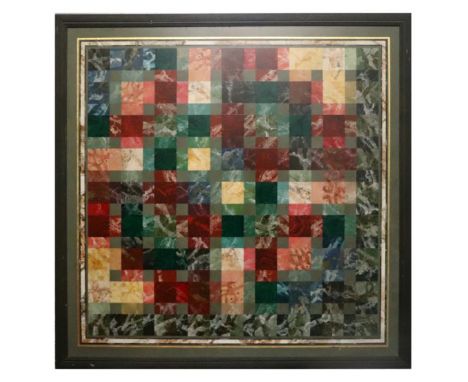 David Alistair Adams (contemporary British) - Delos I (triptych) - a large geometric abstract oil on panel, Royal Academy Sum
