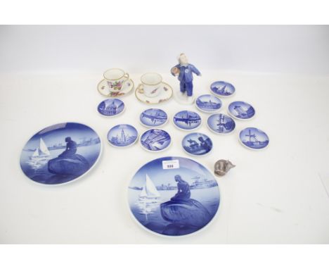 A collection of assorted Royal Copenhagen porcelain. Including a mouse figurine, 'Who is Calling, girl with Jar, Bing &amp; G