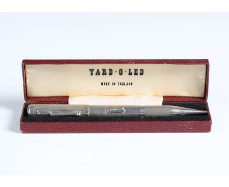 A silver cased combination fountain pen and propelling pencil, London 1938, the nib detailed 'De La Rue Onoto 14ct London', l
