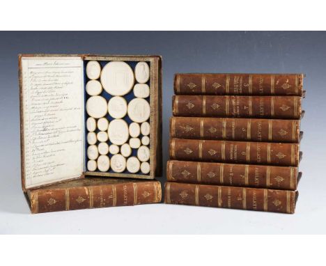 Bartolomeo and Pietro Paoletti - a collection of 327 Grand Tour plaster intaglios, presented in eight leather-bound double-si