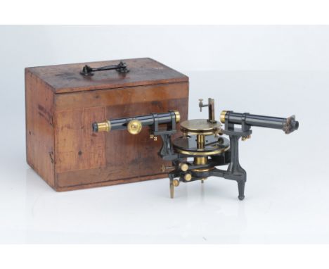 Brass &amp; Black Enamel Spectroscope, English, c.1910, engraved 'W. Wilson London' on three feet, with engraved scale, teles