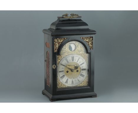 A Mid 18th Century Ebonised Bracket Clock, Bearing Signature of Gulielmus Short, mid to late 18th century The five pillar twi