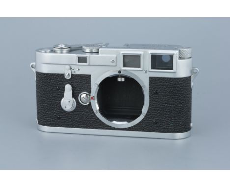 * A Leica M3 Rangefinder Body, chrome, serial no. 739479, body, G, shutter working, rangefinder patch faint