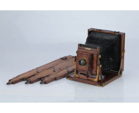 Half Plate W. Butcher &amp; Sons 'The National Camera' English, c.1900, stamped on a brass plate to the lens panel 'The Natio