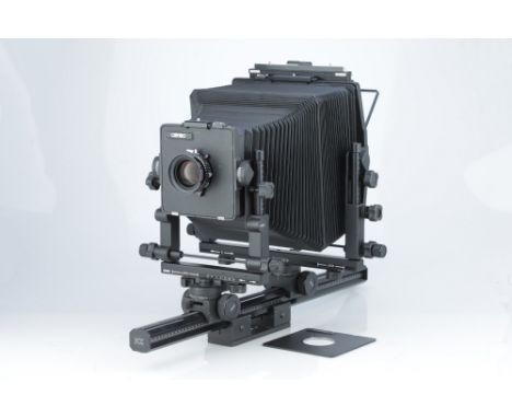 A Cambo SCX 10x8" Large Format Monorail Camera, with Schneider APO-Symmar f/5.6 210mm lens, body, VG, lens, VG, shutter worki